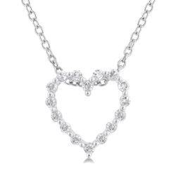Silver Heart Shape Petite Diamond Fashion Pendant