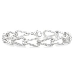 Silver Bold Knot Diamond Fashion Bracelet