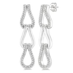 Silver Bold Knot Diamond Fashion Earrings