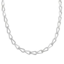 Silver Bold Knot Diamond Fashion Necklace