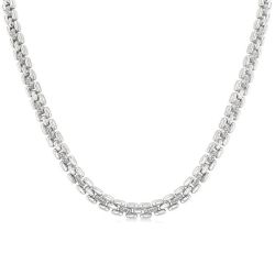 Silver Bold Panther Link Diamond Fashion Necklace
