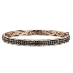 Diamond and Brown  Bangle Bracelet