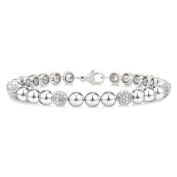 Silver Bold Bead Diamond Fashion Bracelet