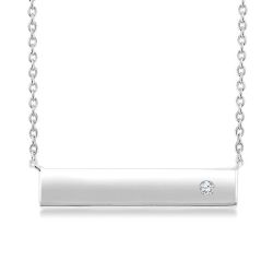 Silver Bar Diamond Fashion Pendant