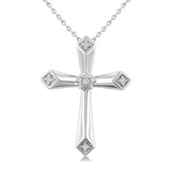 Silver Cross Diamond Fashion Pendant