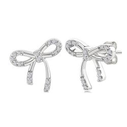 ThValCel 14K White Gold Diamond Fashion Earrings