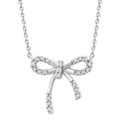 Silver Bow Diamond Fashion Pendant