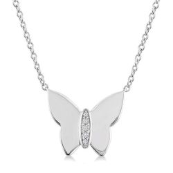 Silver Butterfly Diamond Fashion Pendant