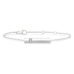 Silver Bar Diamond Fashion Chain Bracelet