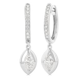 AeNoNo 14K White Gold Diamond Fashion Earrings