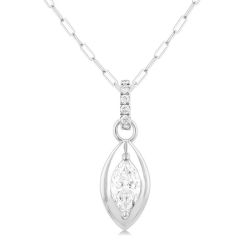 Elysian Cypress Marquise Shape Paperclip Diamond Fashion Pendant