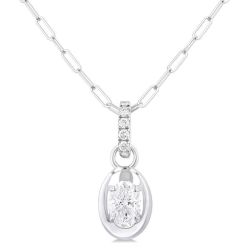 Wisteria Kaia Oval Shape Paperclip Diamond Fashion Pendant