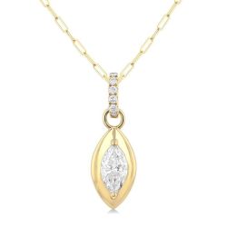 Symphony Aurora Marquise Shape Paperclip Diamond Fashion Pendant