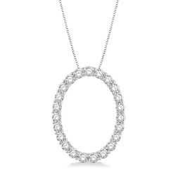 Oleander Meadow Oval Shape Diamond Pendant
