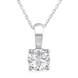 Ballet Whisper Round Shape Diamond Solitaire Pendant