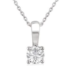 Orion Quill Round Shape Diamond Solitaire Pendant