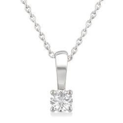 Mistral Orchid Round Shape Diamond Solitaire Pendant