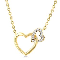 Jasper Bellona Heart Interlock Petite Diamond Fashion Pendant