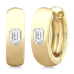 LoSolOra AeNoLin 14K White Gold Diamond Bezel Earrings