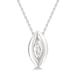 Tamarind Finesse Marquise Shape Bezel Set Diamond Pendant