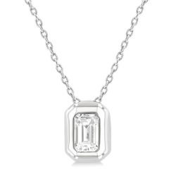 Nettle Iolanthe Emerald Shape Bezel Set Diamond Pendant