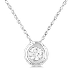 Maia Imperial Round Shape Bezel Set Bubble Diamond Pendant