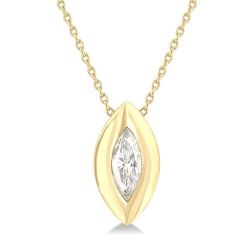 Cinder Haven Marquise Shape Bezel Set Diamond Pendant
