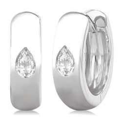 VelNoPho ValLoIs 14K White Gold Diamond Bezel Earrings