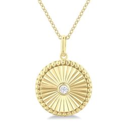 Celestia Delphine Circle Fluted Medallion Diamond Pendant