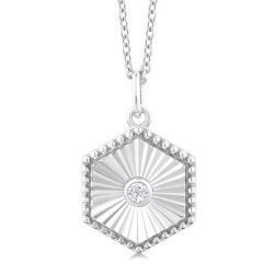 Hexagon Shape Medallion Diamond Pendant