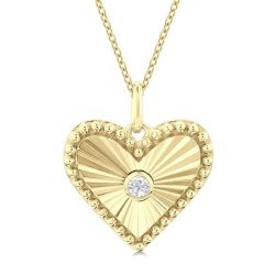 Nyx Minerva Heart Shape Fluted Medallion Diamond Pendant