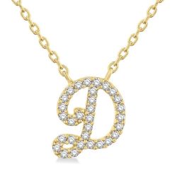 Ballet Sovereign Script 'D' Initial Diamond Pendant