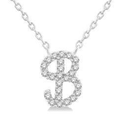 Heritage Sundew Script 'B' Initial Diamond Pendant