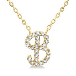 Harrier Selene Script 'B' Initial Diamond Pendant