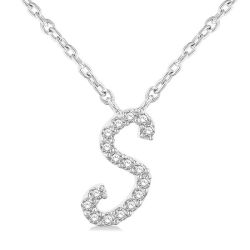 Echo Nyx Script 'S' Initial Diamond Pendant