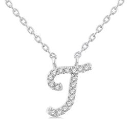 Couture Quorra Script 'T' Initial Diamond Pendant