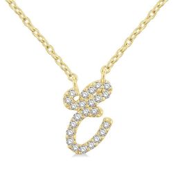 Vesper Tamarind Script 'E' Initial Diamond Pendant