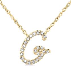 Fen Orchid Script 'G' Initial Diamond Pendant