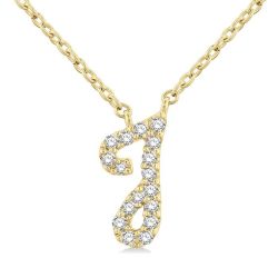 Echo Calypso Script 'J' Initial Diamond Pendant