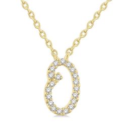 Script 'O' Initial Diamond Pendant