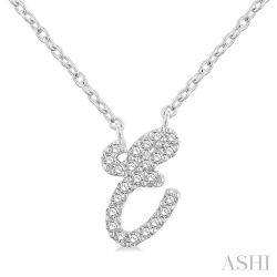 Ivy Ember Script 'E' Initial Diamond Pendant