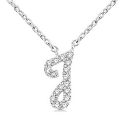 Laurel Peregrine Script 'J' Initial Diamond Pendant