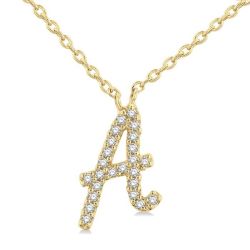 Bramble Lilith Script 'A' Initial Diamond Pendant