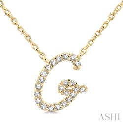 Zinnia Xenia Script 'G' Initial Diamond Pendant