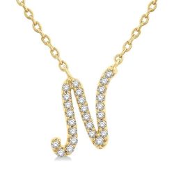 Laurel Quorra Script 'N' Initial Diamond Pendant