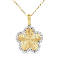Solstice Marigold Clover Fluted Diamond Fashion Pendant