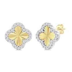 CelLysXe PhoVerRa 14K White Gold Diamond Fashion Earrings