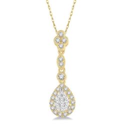 Tivoli Valora Pear Shape Halo Shine Bright Diamond Pendant