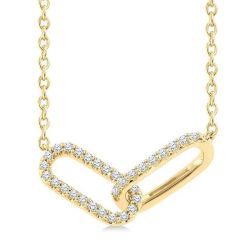 Paperclip Interlock Petite Diamond Fashion Pendant