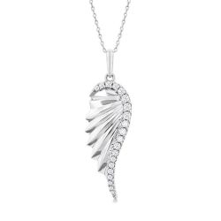 Calypso Orchid Angel Wings Fluted Diamond Fashion Pendant
